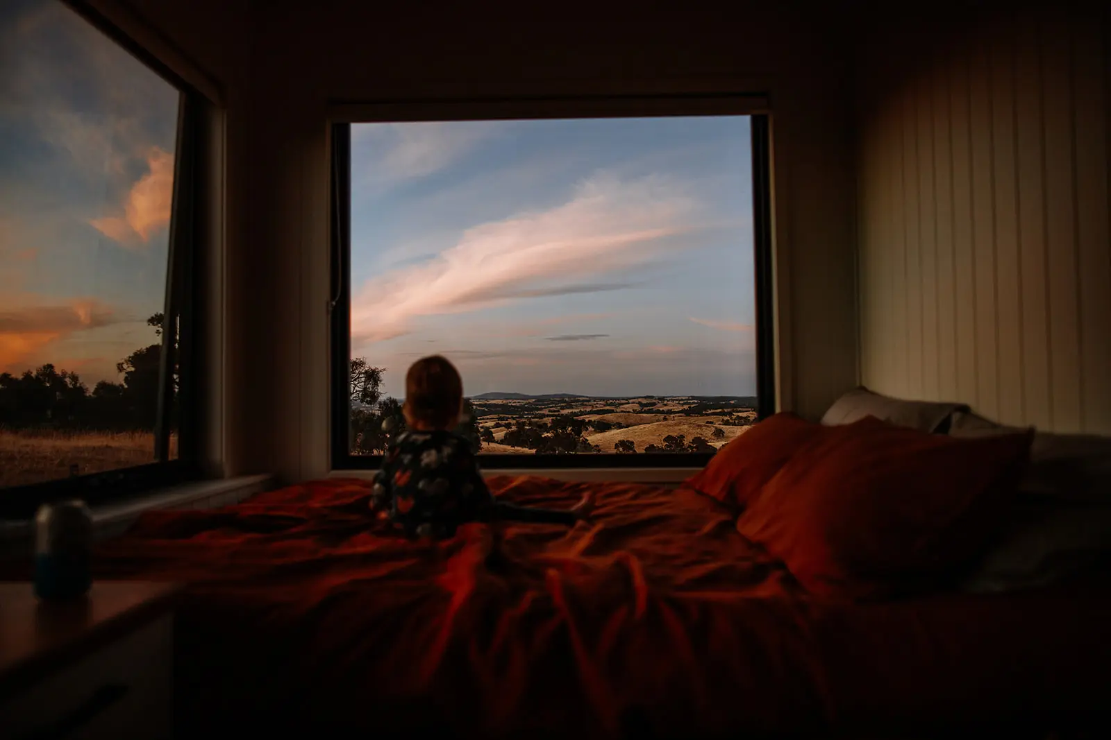 Tiny Pip tiny house overlooking rolling hills in the Macedon Ranges, Victoria